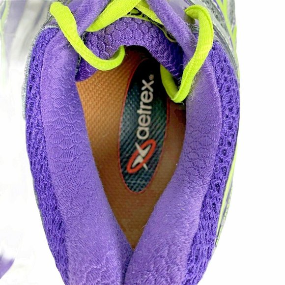 Asics Gel Kayano 21 Athletic Running Shoe Gray Purple Green Womens Size 9 1/2 - Picture 10 of 11